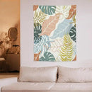 ICMOLYYENLO Boho Green Leaves Tapestry, Mid Century Abstract Tropical Palm Leaves Modern Minimalist Geometric Wall Hanging, Neutral Home Decor Art for Living Room Bedroom Dorm 30x40 Inch by CozyNest Decor