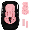 GFU Infant Car Seat Insert Head and Body Support, Reversible Newborn Insert for Carseat with Strap Pads, Soft Stroller Cushion Pillow Insert for Boys and Girls, Fits for Stroller, Swing, Red by TinyTreasures Baby Boutique