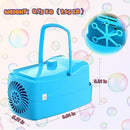 Bubble Machine, Automatic Bubble Blower for Kids, 18000+ Bubbles Per Minute with 2 Speed Settings, Battery/USB Powered Bubble Maker for Toddlers, Outdoor Birthday Parties, Weddings (Blue) by TinyTreasures Baby Boutique