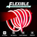 GZBtech Flexible LED Neon Rope Lights 50FT,AC 110-120V Waterproof Strip Light, 120 LEDs/M Cuttable Connectable Neon Lighting for Indoor Outdoor Home Decor/Commercial Building Use-Red 15M by CozyNest Decor