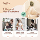 PlayVibe Kids Teepee Canopy - Baby & Toddler Play Shelter with LED Star Lights, Cozy Reading Nook, Party Canvas for Indoor Outdoor Fun - Tent for Kids - Play Tent by TinyTreasures Baby Boutique