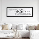 For Where Two Or Three Gather Sign Dining Room kitchen Wall Decor Bible Verse Scripture Matthew 18:20 Wooden Frame 32X12 Inch for Christian Family Hanging Art (Black) by CozyNest Decor
