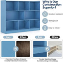 Tangkula 8-Cube Bookcase, Wood 3 Tier Open Storage Bookshelf, Modern Multipurpose Display Cabinet for Living Room, Study, Reading Nook, 48 x 12.5 x 36.5 Inch (Bright Blue) by CozyNest Decor