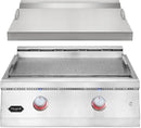 Hygrill 30-Inch Premium Built-In Natural Gas Griddle for Outdoor Kitchen, Durable 304 Stainless Steel 2-Burner Flat Top Grill with Lid and LED lights by GreenHaven Gardens