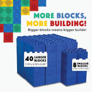 Big Blocks for Kids Ages 4-8 — Indoor & Outdoor Blocks Kids Games — Blue Large Building Blocks - 48 pc by TinyTreasures Baby Boutique