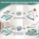 Foldable Baby 5-in-1 Activity Walker - Rocker, Activity Center, Bouncer, Seat Walker, Push Walker - Adjustable Speed Rear Wheels and Height Toys Ages 6-18 Months… (Mint Green) by TinyTreasures Baby Boutique