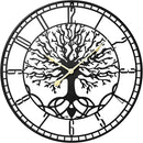 Tree of Life Wall Clock – Elegant 24-Inch Oversized Metal Farmhouse Decor for Living Room, Modern Battery Operated Wall Clock with Silent Operation by CozyNest Decor