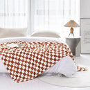 LOMAO Throw Blankets Flannel Blanket with Checkerboard Grid Pattern Soft Throw Blanket for Couch, Bed, Sofa Luxurious Warm and Cozy for All Seasons (Maple Brown, 90"x90") by CozyNest Decor