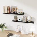 Fun Memories 36Inch Floating Shelves for Wall 2 Pack Wood Shelves for Kitchen, Bathroom, Bedroom Wall Mounted Rustic Wood Floating Shelf with Invisible Brackets for Books, Storage, Decor, Black by CozyNest Decor