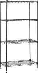 Amazon Basics 4-Shelf Steel Wire Storage Rack, Adjustable, Sturdy, Easy Assembly, 13.4 D x 23.2 W x 48 H in, Black by CozyNest Decor