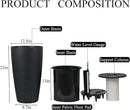 2Pack 22" High Modern Plant Pots Planter-Self-Watering Indoor/Outdoor Planting with Drain Holes, Water Level Monitor, Inner Bucket for Front Porch Patio, Black Rattan Conical by CozyNest Decor