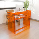 Acrylic Desk with Retaining Edge, Orange Acrylic Table, Console Table for Office, Study, Bedroom, Entrance Decor (17.7" D x 39.4" W x 31.5" H, Orange) by CozyNest Decor