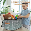 Custom Storage Basket with Name, Personalized Storage Bins with Zipper Lid, Foldable Fabric Storage Box Large capacity with Handle Gradient Grey Green by TinyTreasures Baby Boutique