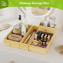Silverware Bamboo Drawer Organizer Tray, 4 PCS Kitchen Drawer Organizer Storage for Utensil Cutlery, Bathroom, Office Desk, Makeup by CozyNest Decor