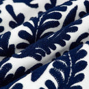 HWY 50 Navy Blue Decorative Throw Pillow Covers 18x18 Inch (1 Piece), Embroidered Cotton Farmhouse Cushion Cover Pillow Case for Sofa Couch Living Room Bed Bedroon, Floral Branches by CozyNest Decor