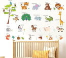 Large Animals Learning Educational Wall Stickers Kids,Nursery Playroom Wall Decals,Daycare Preschool Classroom Wall Stickers Peel and Stick Removable,Cute Wall Decor for Boy,Girl,Toddler,Baby. by TinyTreasures Baby Boutique
