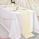 10FT 6 Pack Beige Cheesecloth Table Runner 20 x 120 Inch Long Rustic Gauze Fabric Cheese Cloth Table Runner for Wedding Bridal Baby Shower Table Decorations Boho Sheer Birthday Party Table Decor by CozyNest Decor