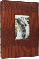 RECUTMS Photo Album with Writing Space 50 Sheets Hold 300 4x6 Photos,Leather Cover with Front Window Slip-in Picture Album for Wedding Family Baby Vacation (Brown) by TinyTreasures Baby Boutique