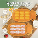 haakaa Silicone Nibble Freezer Tray -Breastmilk Teething Popsicle Mold - Baby Fruit Food Feeder Teether Tray - Baby Food Maker - Ice Cube Tray - 4 Months+ Babies - BPA Free -Apricot by TinyTreasures Baby Boutique