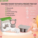 JEXFUN Silicone Baby Fruit Food Feeder Pacifier & Breastmilk Popsicle Freezer Molds, Double as Baby Teething Toys, Freezable Feeding Set for Breast Milk Ice Cubes, Food, Vegetable Purees - (Sand) by TinyTreasures Baby Boutique