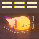 UNEEDE Axolotl Night Light for Kids,Animal Silicone Nursery Night Lamp, Rechargeable Table Lamp Bedside Lamp,Cute Room Decor Night Light for Bedroom,Living Room,Dining,Desk Decorations,Gift by TinyTreasures Baby Boutique