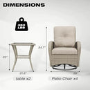 Joyside Outdoor Swivel Rocker Chairs, 6 Piece Wicker Patio Set with Thick Cushion and Side Table, Rattan Patio Swivel Rocking Chairs for Porch, Deck Use (Natural/Beige, 6 PCS) by GreenHaven Gardens
