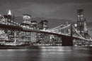 Grey City Wallpaper Brooklyn Bridge Nightscape Wall Mural for Living Room Bedroom Dining Room Office(Not Self-Adhesive) by TinyTreasures Baby Boutique