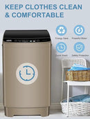 Full-Automatic Washing Machine 17.7 lbs Small Compact Portable 10 Wash Program & 8 Water Level Compact Washer with LED Display Ideal for Apartments, RV, Camping, Gold (KB03-GOLD6) by CozyNest Decor