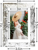 Vittanly 4x6 Picture Frames Set of 9, Shatter Resistant Plexiglass, Display 3.5x5 Pictures with Mat or 4x6 without Mat, Photo Frames for Wall or Tabletop, Engineered Wood, Distressed White by CozyNest Decor