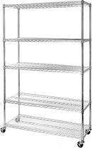 Seville Classics UltraDurable Heavy Duty NSF Solid Steel Wire Rack Storage Unit Organizer for Garage, Warehouse, Office, Restaurant, Classroom, Kitchen, 5-Tier Shelving, 48" W x 18" D by CozyNest Decor