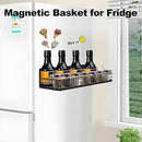 Magnetic Shelf for Fridge Magnetic Basket Organizer Wire Mesh Magnetic Holder Magnet Shelf Accessories for Office Kitchen Classroom Storage, Black-Low, 13.77" x 5.11" x 1.7 by CozyNest Decor