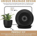 Plant Pots 12/10/9 inch Set of 3, Flower Pots with Multi Mesh Drainage Holes, Large Planters for Indoor Outdoor Garden Plants and Flowers. (Black) by GreenHaven Gardens