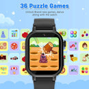 Kids Waterproof Smart Watch Boys Gift Age 3-12 with 39 Game HD Touch Screen Music Player Video Camera Pedometer Alarm Clock Birthday Gift for 6 7 8 9 Year Olds Black by TinyTreasures Baby Boutique