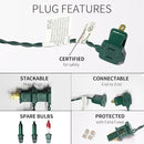 100LIGHTS Green Extra-Bright with End Connectors Christmas Decorative Lights 5.98m UL Certified Mini String Light Set Waterproof for Home Garden Holiday Christmas Tree Party Patio Wedding by CozyNest Decor