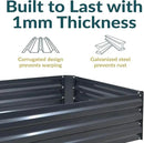Sunnydaze 11.75" H Raised Metal Garden Bed - Galvanized Raised Garden Bed Outdoor for Vegetables and Flowers - Dark Gray - 4' x 3' Rectangle by GreenHaven Gardens