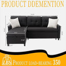 Pull Out Couch, Oversized Sleeper Sofa Couch, Sectional Sleeper Sofa Bed for Living Room Bedroom Lounge (Black, 73 Inch) by CozyNest Decor