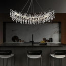 Modern Crystal Silver Chandelier,72" Large Rectangular Chandeliers for Dining Room, Tree Branch Crystal Lving Room Chandelier,Dining Room Over Table Chandelier,Fixture Height-Adjustable by CozyNest Decor
