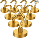MIKEDE Magnetic Hooks Heavy Duty, 40 Lbs Magnet with Hooks for Cruise Cabins, Strong Magnets Neodymium for Hanging, Magnetic Wall Hooks for Refrigerator, Locker, Workplace(Yellow, 10 Pack) by CozyNest Decor