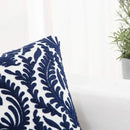 HWY 50 Navy Blue Decorative Throw Pillow Covers 18x18 Inch (1 Piece), Embroidered Cotton Farmhouse Cushion Cover Pillow Case for Sofa Couch Living Room Bed Bedroon, Floral Branches by CozyNest Decor