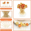 Fall Cocktail Picks Pumpkin Maple Leaf Assorted Autumn Theme Toothpicks Fruit Drinks Dessert Sticks Food Sandwich Appetizer Charcuterie Skewers, for Thanksgiving Decorations Party Supplies (100) by CozyNest Decor