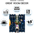 Outer Space Curtains for Boys - 2Pcs 82" x 63" Solar System Print Curtain Panels for Boys Bedroom Planets Galaxy 95% Blackout Grommet Top Window Drapes for Living Room by TinyTreasures Baby Boutique