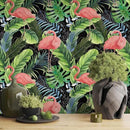 Hawaii Tropical Flamingo Palm Tree Peel and Stick Wallpaper Self Adhesive Removable Easy Peel Off Stick on Wall Paper for Bedroom Cabinet Renter by GreenHaven Gardens