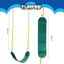 TURFEE 3 Pack Green Swing Seats Heavy Duty with 66" Chain, Swing Set Accessories Replacement with Snap Hooks for Kids Outdoor Play Playground, Trees, Backyard (Limit 300lb) by TinyTreasures Baby Boutique