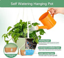 QCQHDU 2 Pack Hanging Planters for Indoor Plants, Outdoor Hanging Baskets, Self Watering Pots with Drainage Holes & Removable Tray (Green, 8 inch, Macrame Hanger) by GreenHaven Gardens