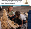 Standard Unit Building Blocks for Toddlers with Storage Tray (64 Pcs) Sanded Wood Blocks for Children, Original STEAM, and STEM Learning, Classic Wooden Toys for Kids Parties and Classrooms by TinyTreasures Baby Boutique