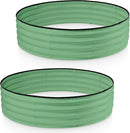 Round Galvanized Raised Garden Bed // 4×4×1 ft (2-Pack) Galvanized Raised Garden Beds Outdoor for Gardening, Vegetables, Flowers // Patented Tool-Free Design Round Planter (Light Green) by GreenHaven Gardens