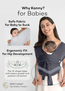 Konny Baby Carrier Flex AirMesh with Head Support- Adjustable, Easy to Wear Baby Wrap Sling, Perfect for Newborn Babies Essentials up to 44 lbs (M-4XL) -Mocha by TinyTreasures Baby Boutique