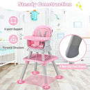 HONEY JOY 8 in 1 Baby High Chair, Convertible Highchair for Babies and Toddlers/Table and Chair Set/Building Block Table/Booster Seat/Stool/Toddler Chair with Safety Harness (Pink) by TinyTreasures Baby Boutique