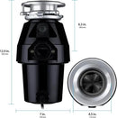 Waste Maid 10-US-WM-258-3B Garbage Disposal Anti-Jam Stainless Steel Food Waste Grinding System, 1/2 HP Mid Duty, Black by CozyNest Decor