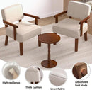 Accent Chair Set of 2 with Table, PU Leather Chair for Living Room Oversized Armchair with Soft Seat and Armrests for Bedroom Dinning Reading Waiting Room (Leather Beige) by CozyNest Decor